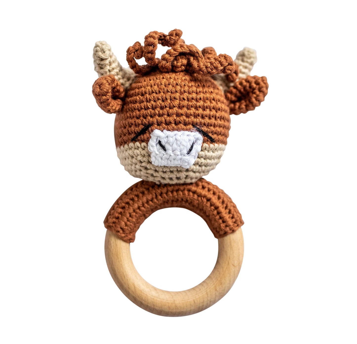 Hand Crochet Rattle - Highland Cow