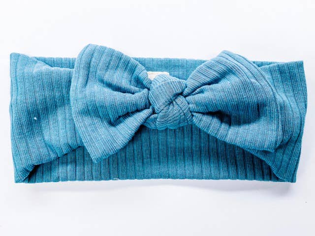 Ribbed Headband Steel Blue
