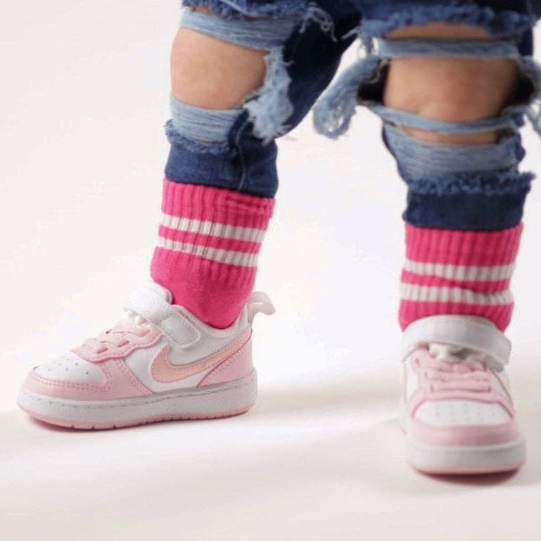 Retro Socks | Hot Pink