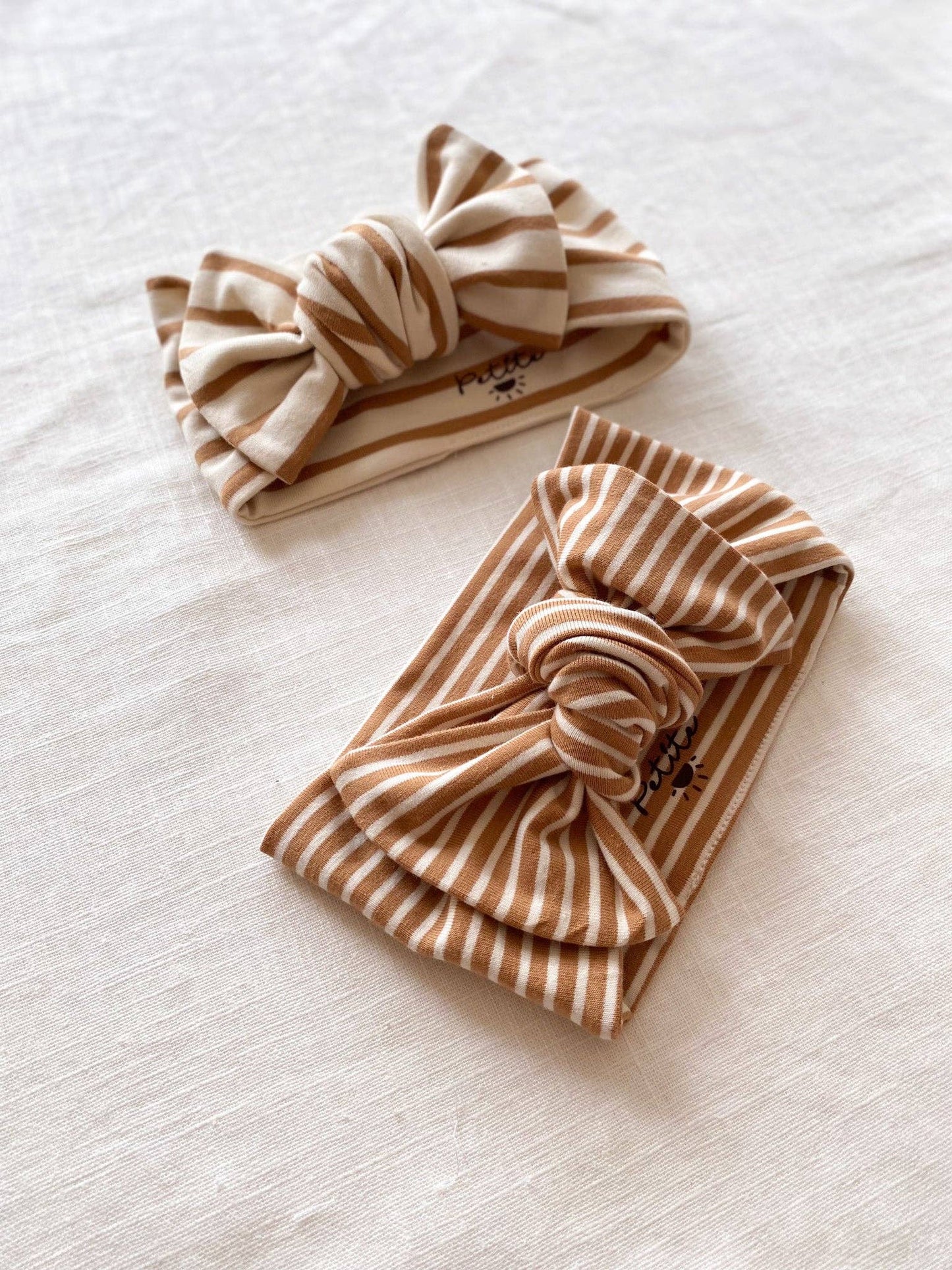 Bow Headband | Caramel Stripes*