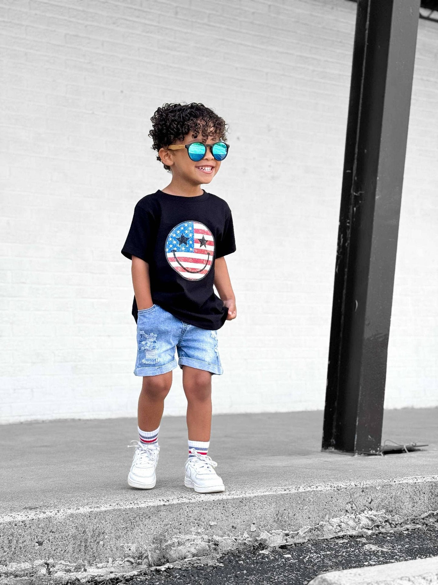 Boys Smiley Flag Tee