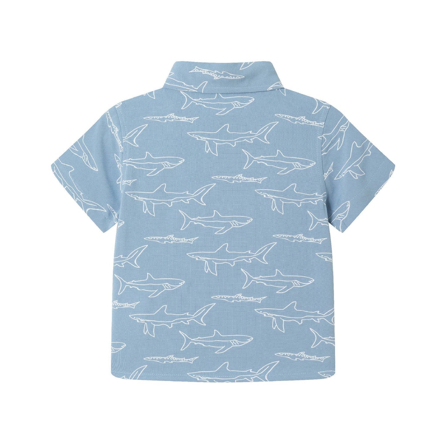 Shark Print Buttondown Set | Blue
