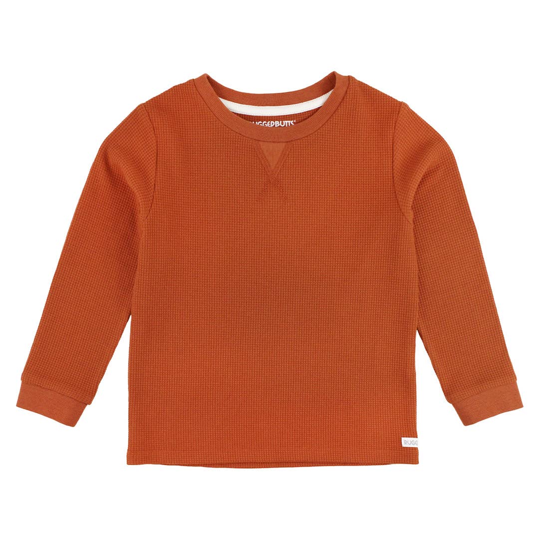 Rust Waffle Knit Long Sleeve