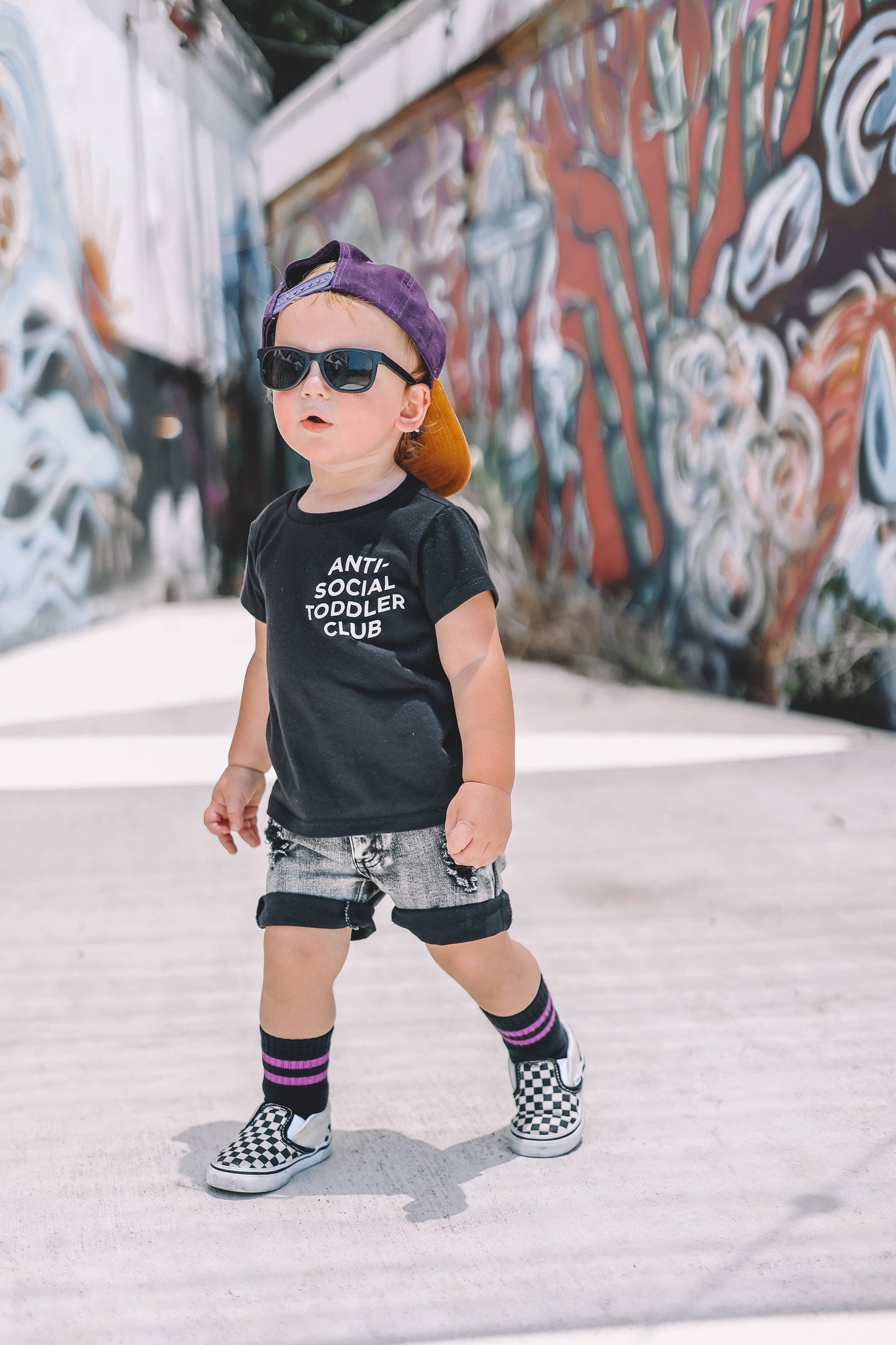 Retro Socks | Purple + Black