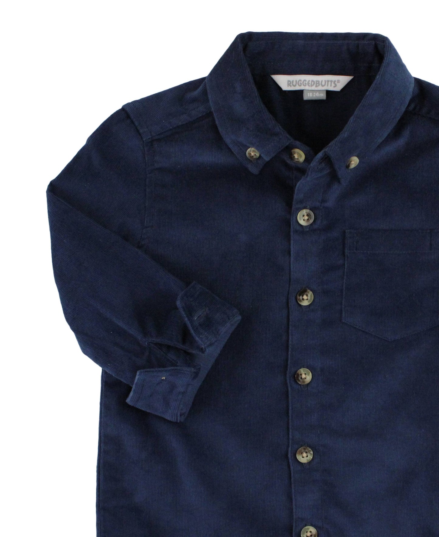 Corduroy Button Down Shirt - Navy