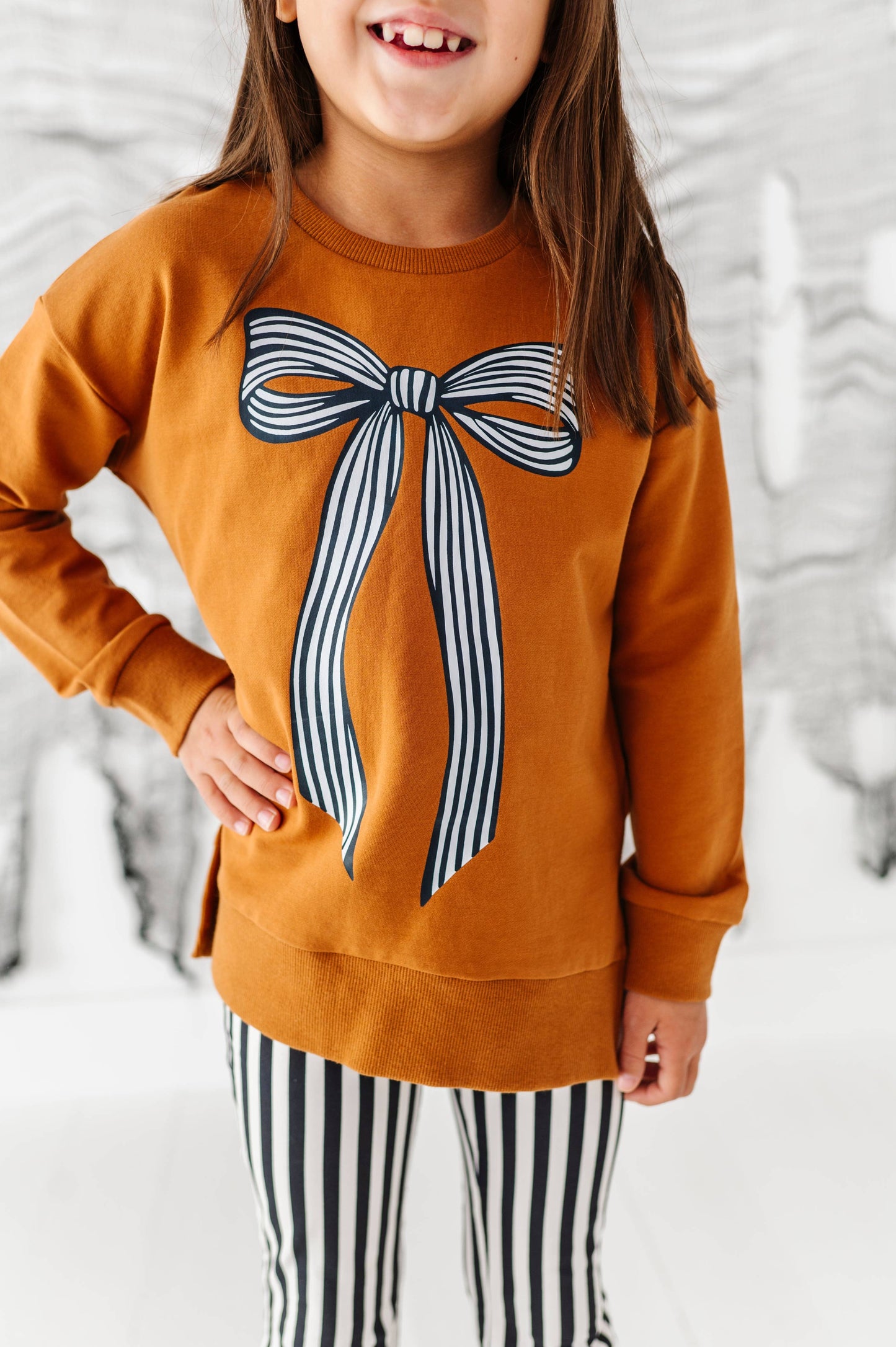 Striped Bow Sweatshirt