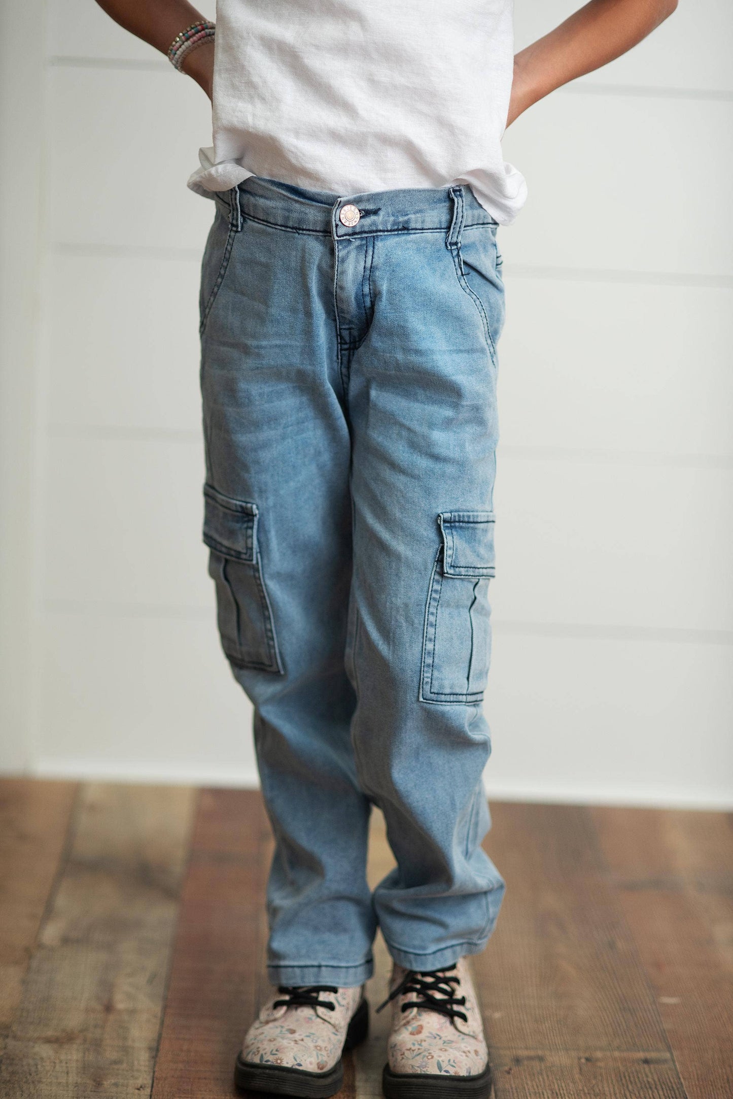 Light Wash Denim Cargo