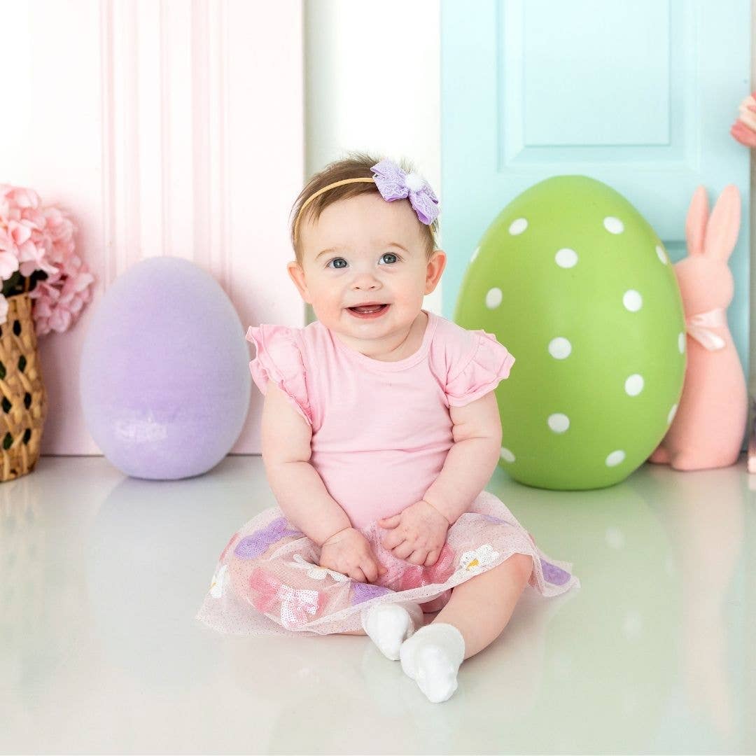 Bunny Bow Sequin Easter Tutu Bodysuit