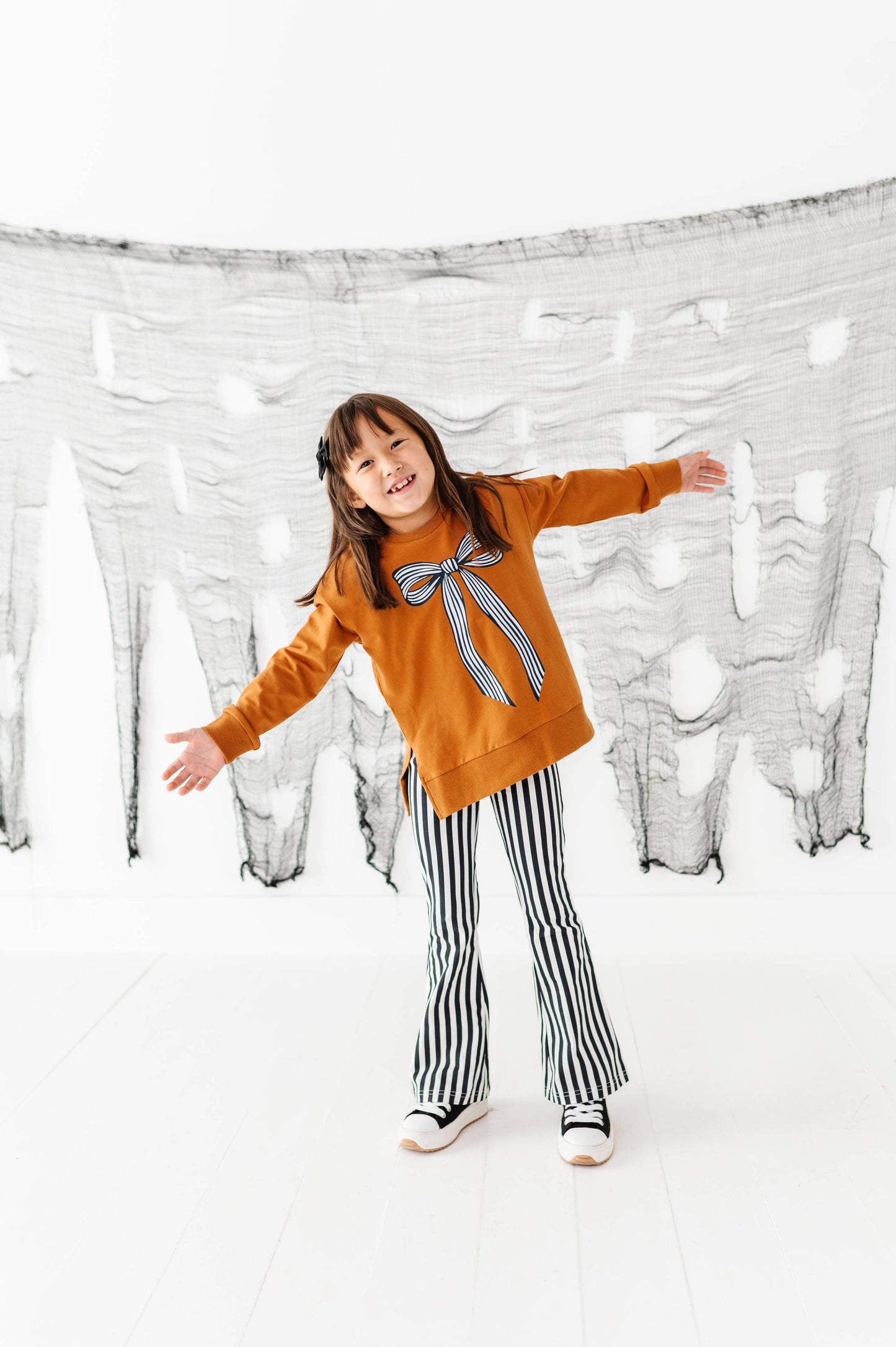 Striped Black & White Bell Bottoms