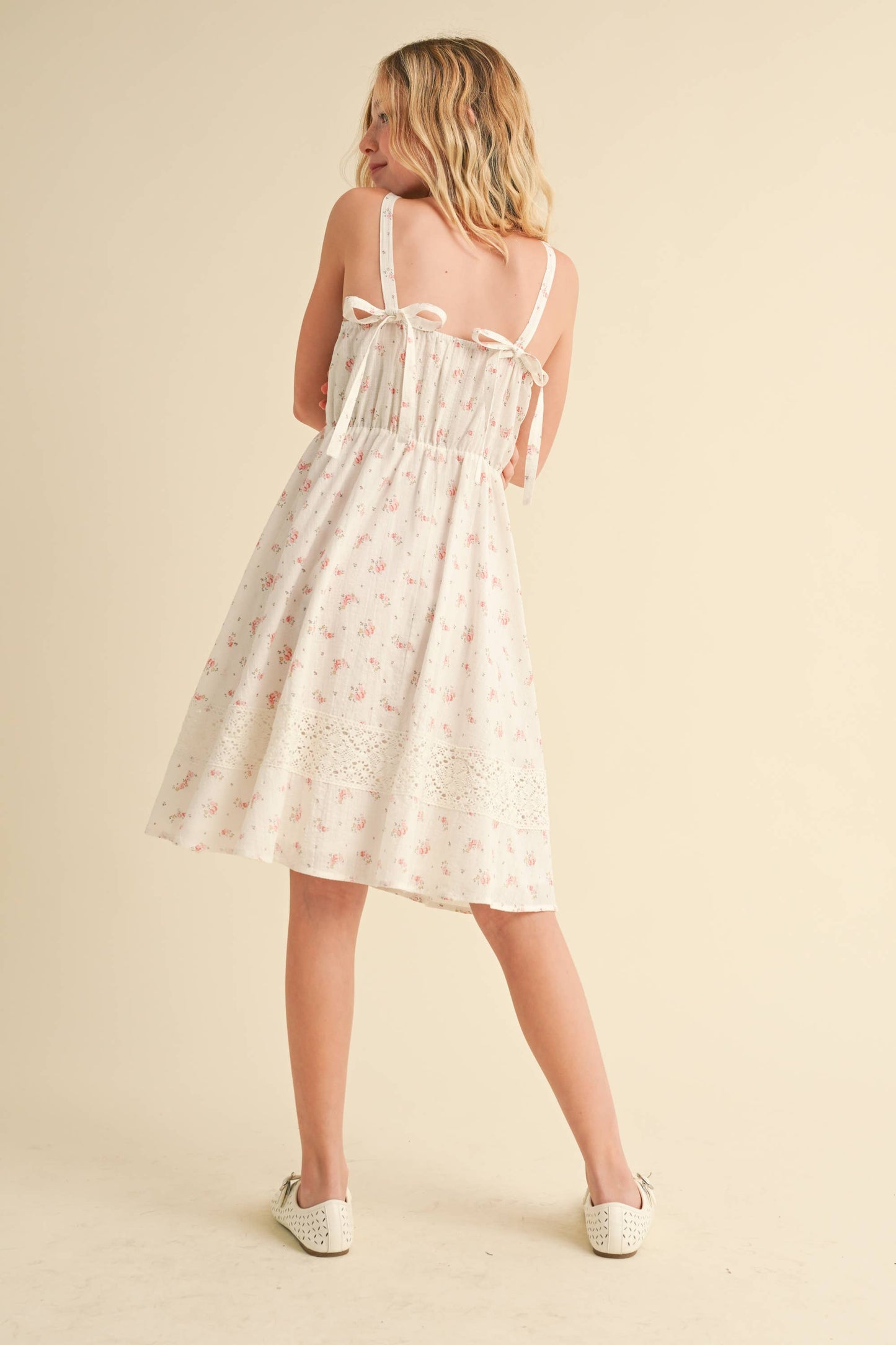Pink Floral Lace Dress