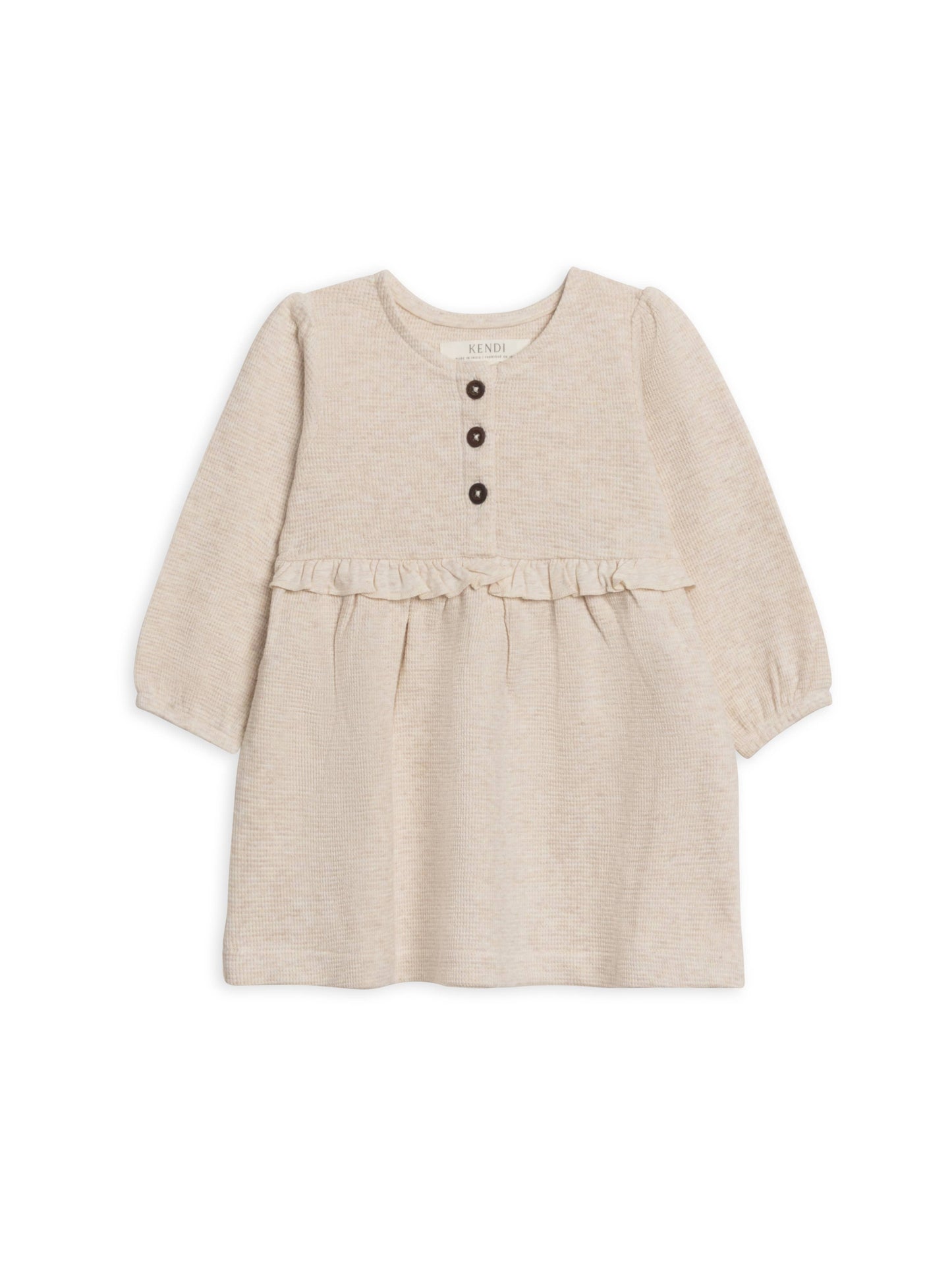 Nina Waffle Knit Dress - Heather Oat