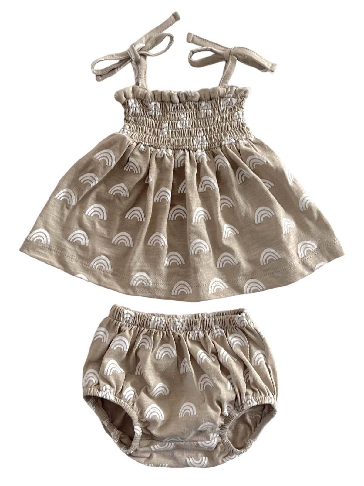 Rainbow Organic Smocked Set