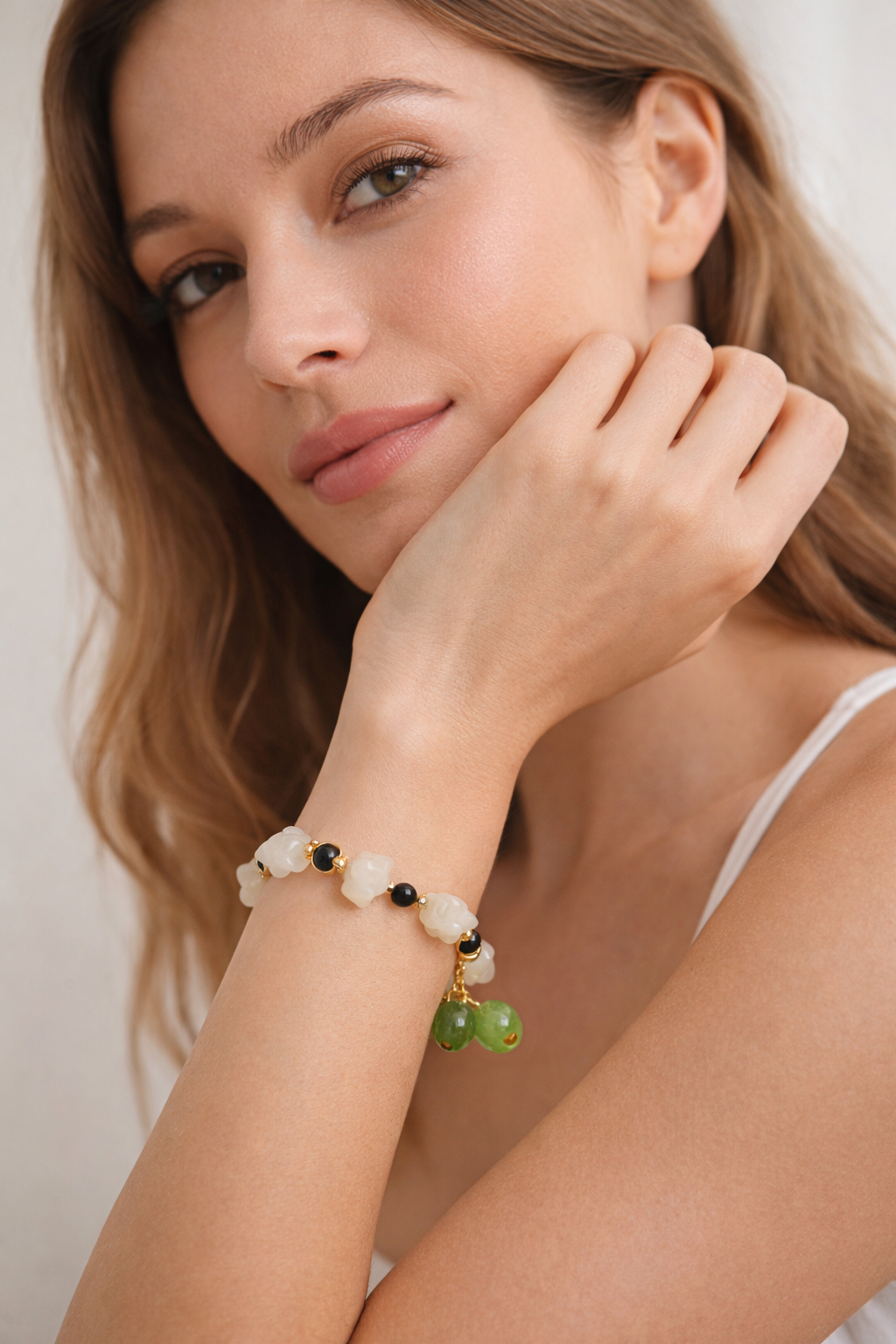 White Rose Jade Bracelet