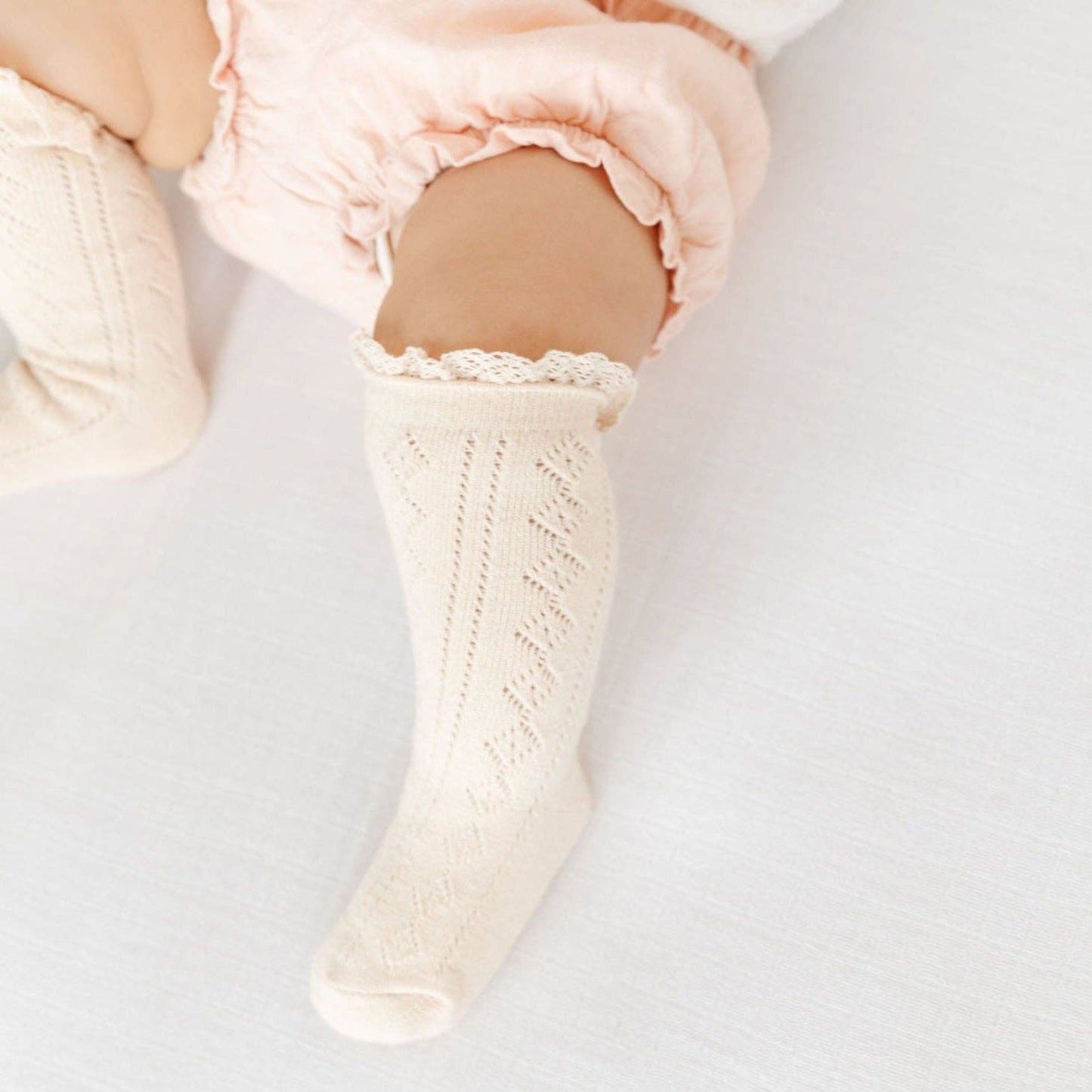 Vanilla Lace High Knee Socks