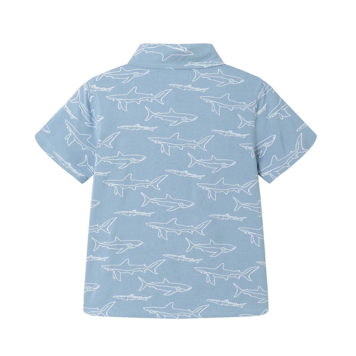 Shark Print Buttondown Set | Blue