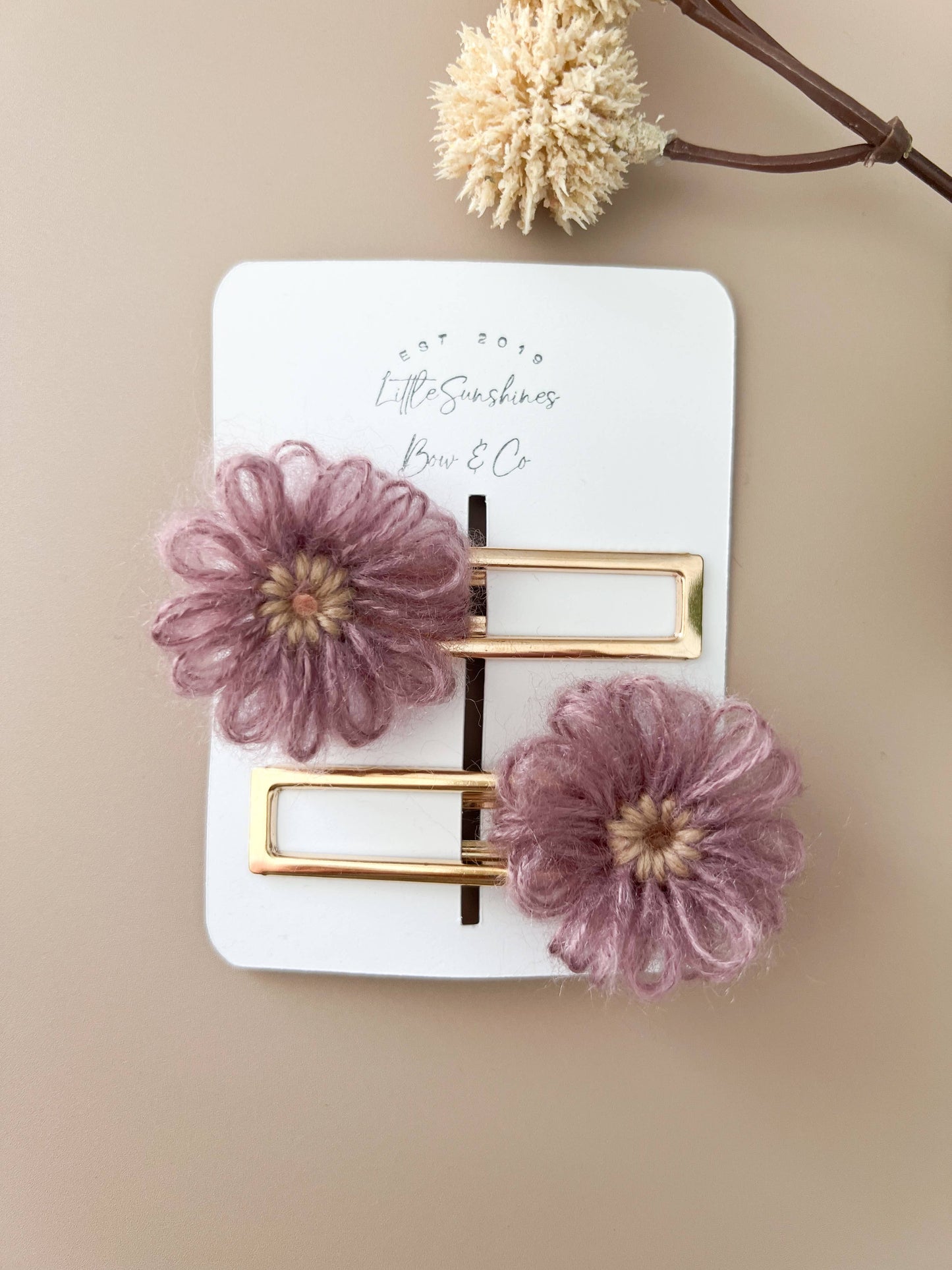 Flower Hair Clips- Set of 2