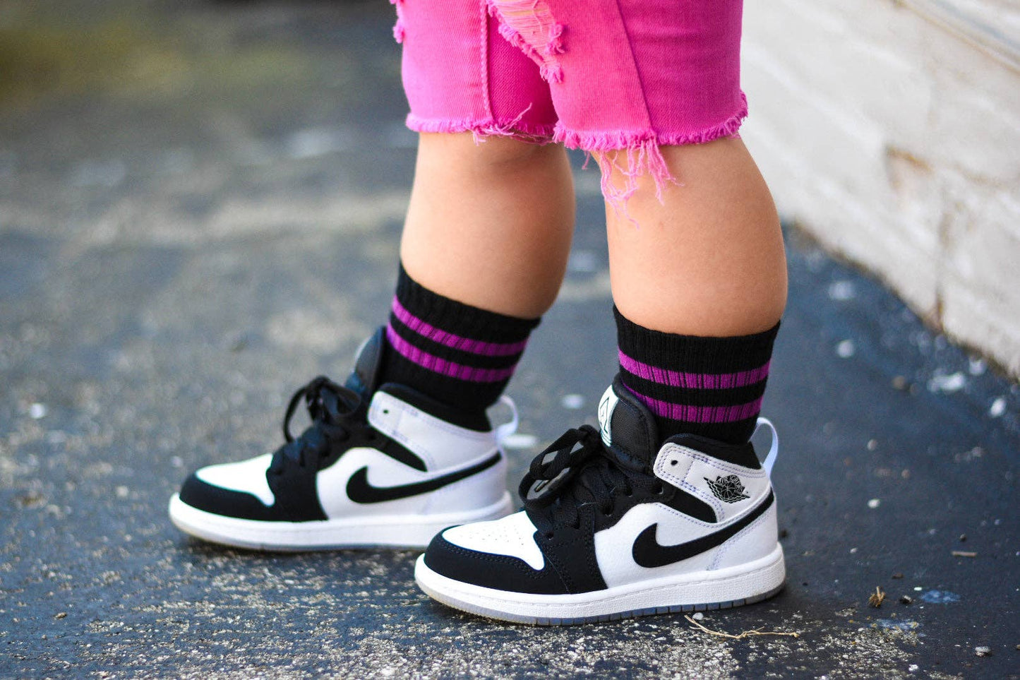 Retro Socks | Purple + Black