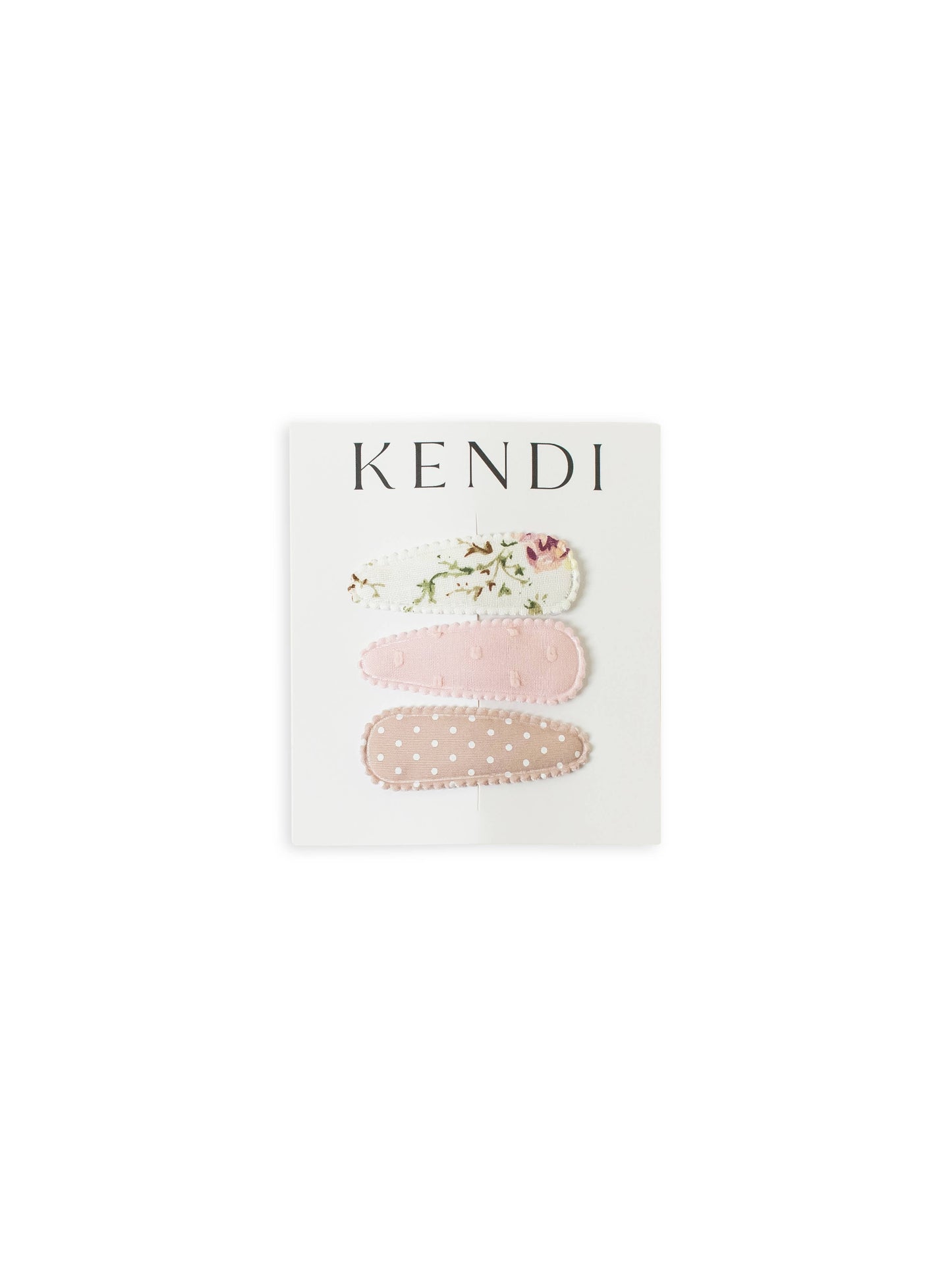 KENDI Baby Hair Clips 3 Pack - Pink Polka