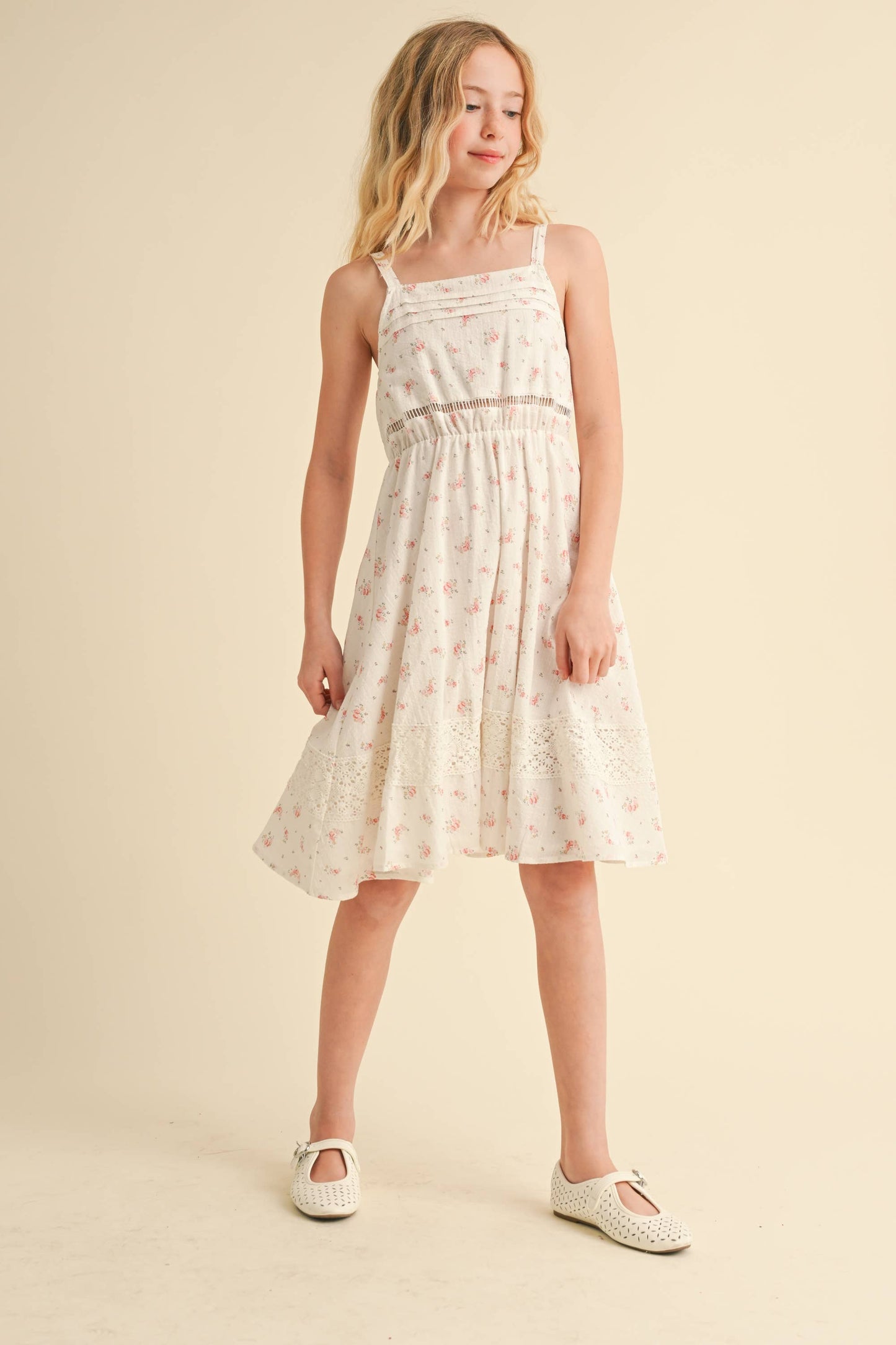 Pink Floral Lace Dress