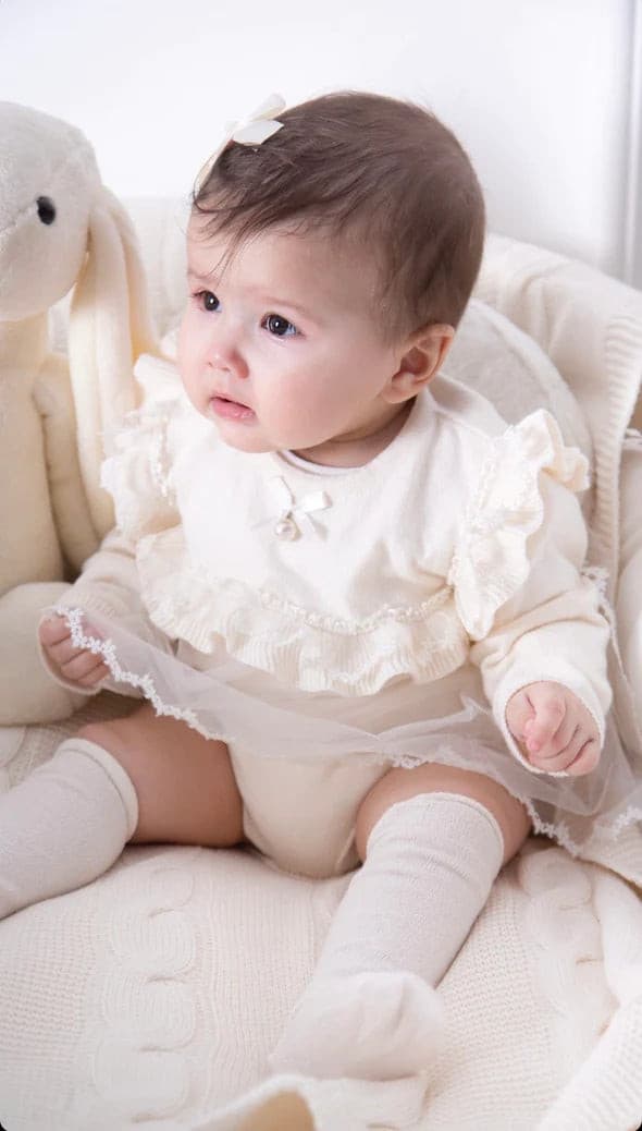 Cream Baby Girl Outfit