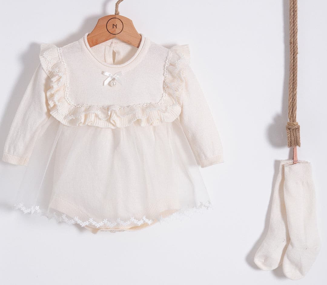Cream Baby Girl Outfit