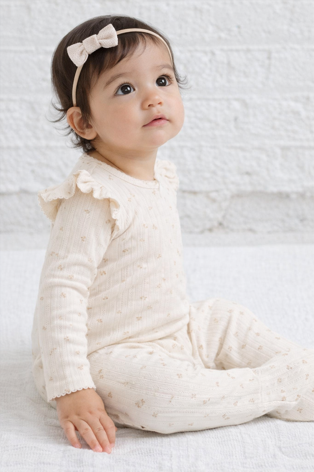 Addy Pointelle Flutter Sleeve Romper