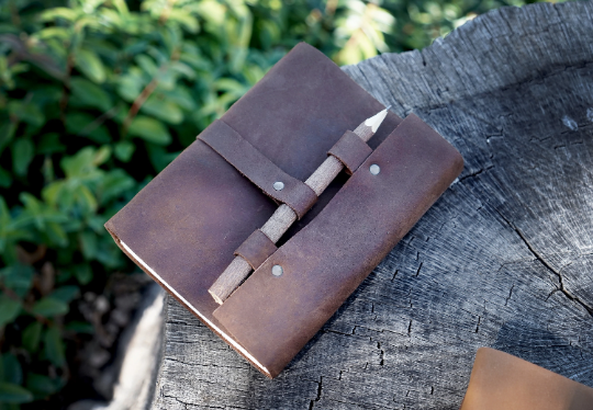 Leather Journal with Wooden Pencil