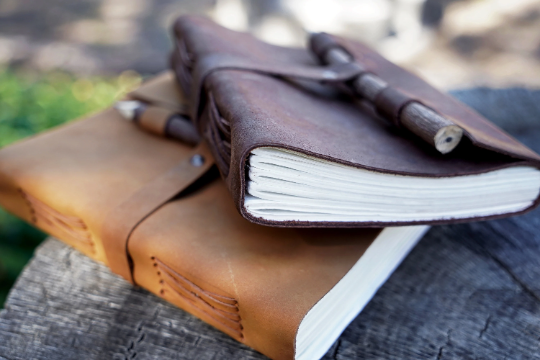 Leather Journal with Wooden Pencil