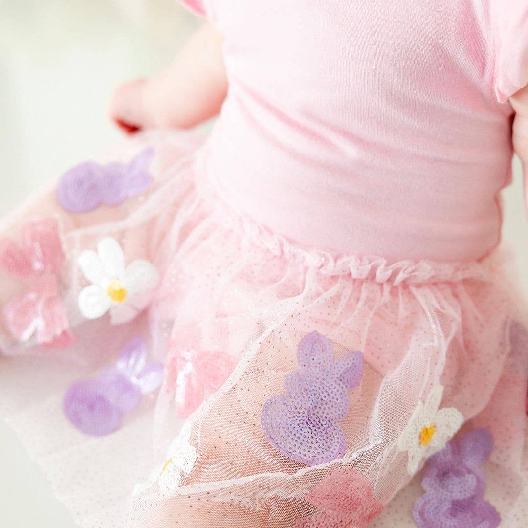 Bunny Bow Sequin Easter Tutu Bodysuit
