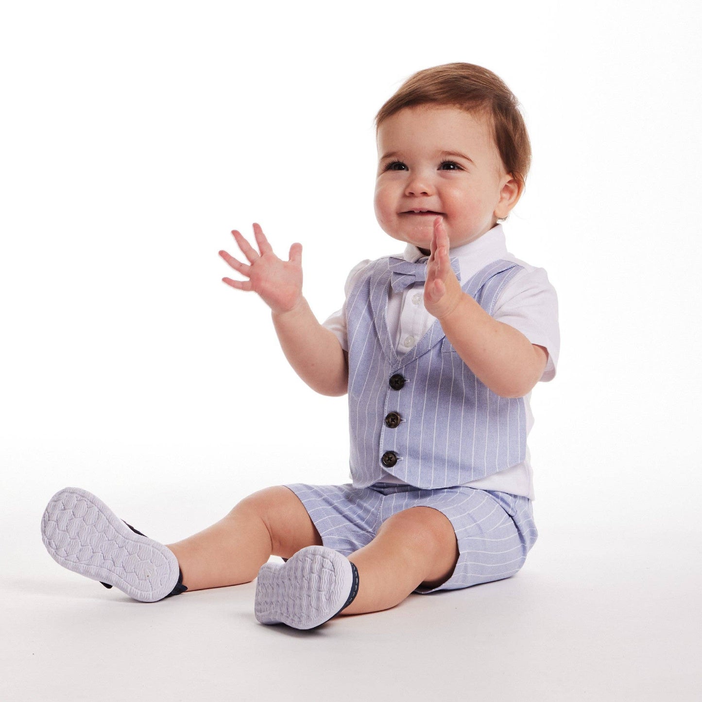 Pinstripe Vest & Short Set | Chambray