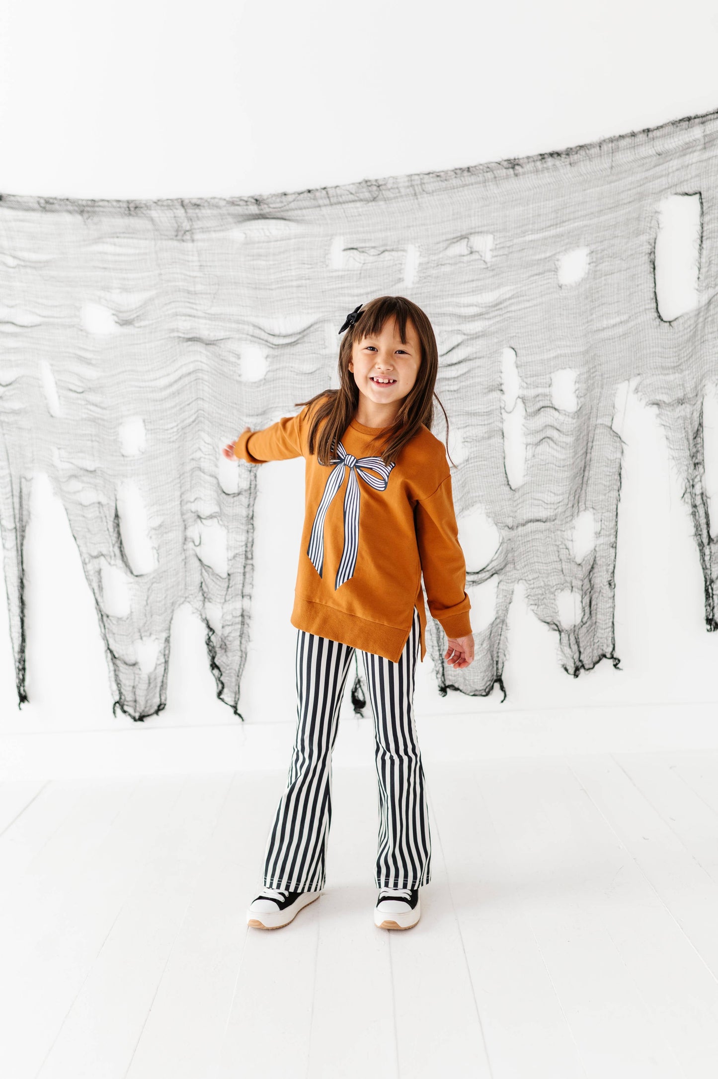 Striped Black & White Bell Bottoms