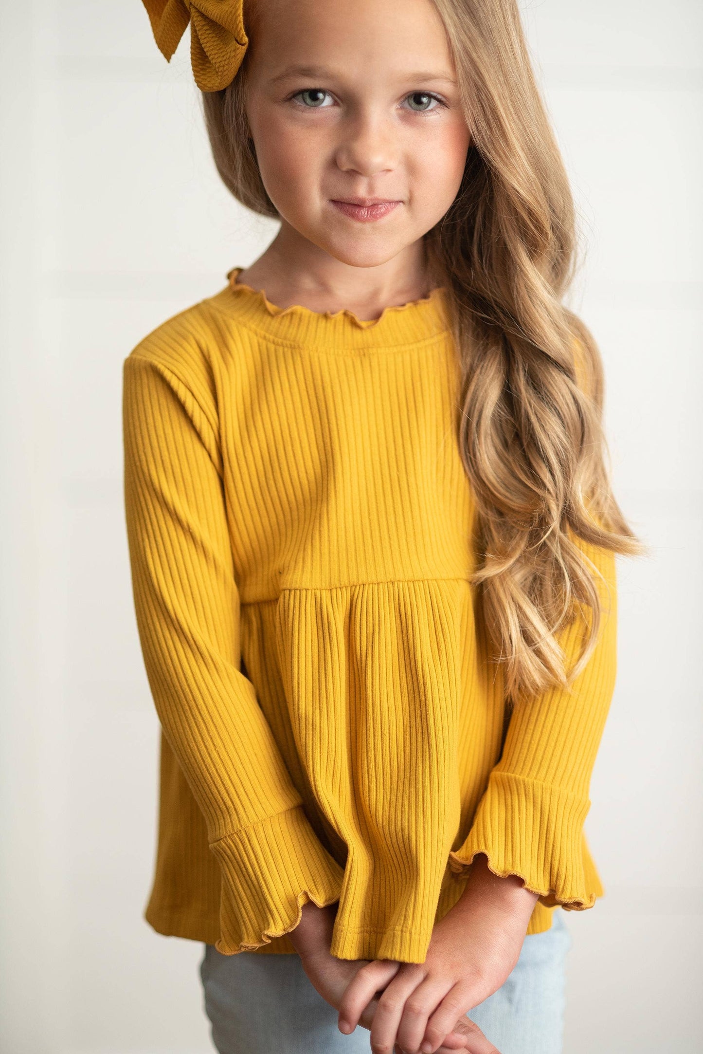 Mustard Ribbed Top