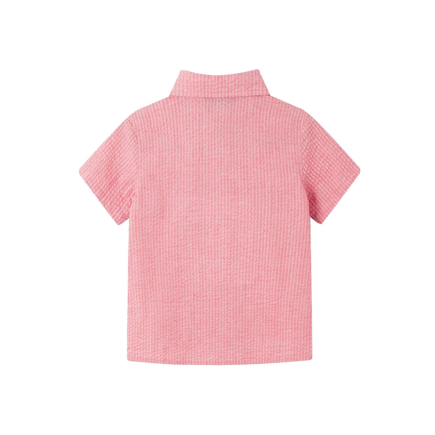 Short Sleeve Short Set | Coral Seersucker