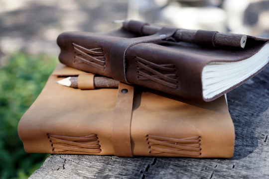 Leather Journal with Wooden Pencil