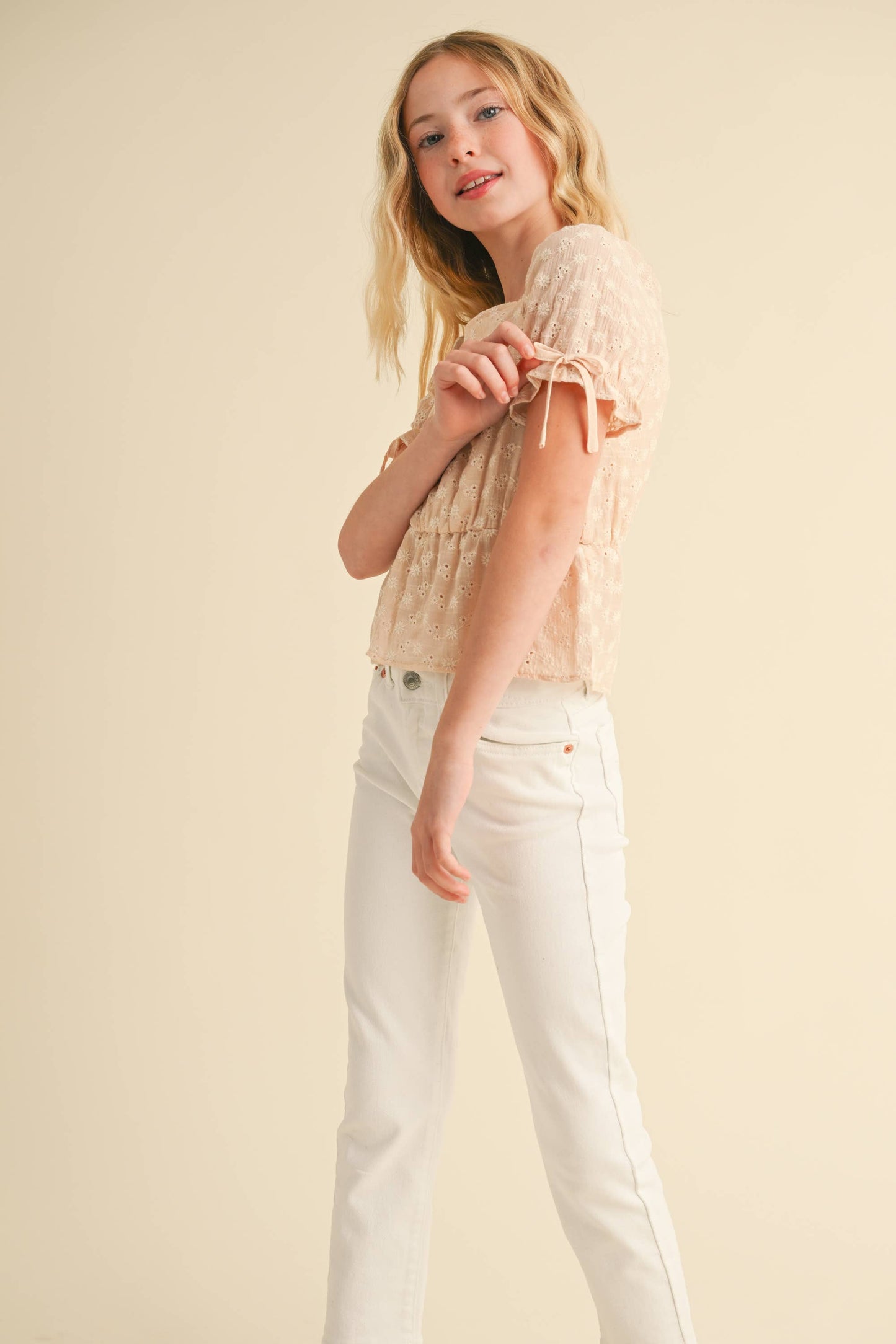 Floral Embroidered Peplum Top