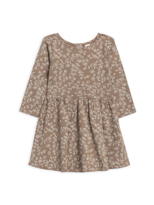 Floral Long Sleeve Stella Dress |Taupe