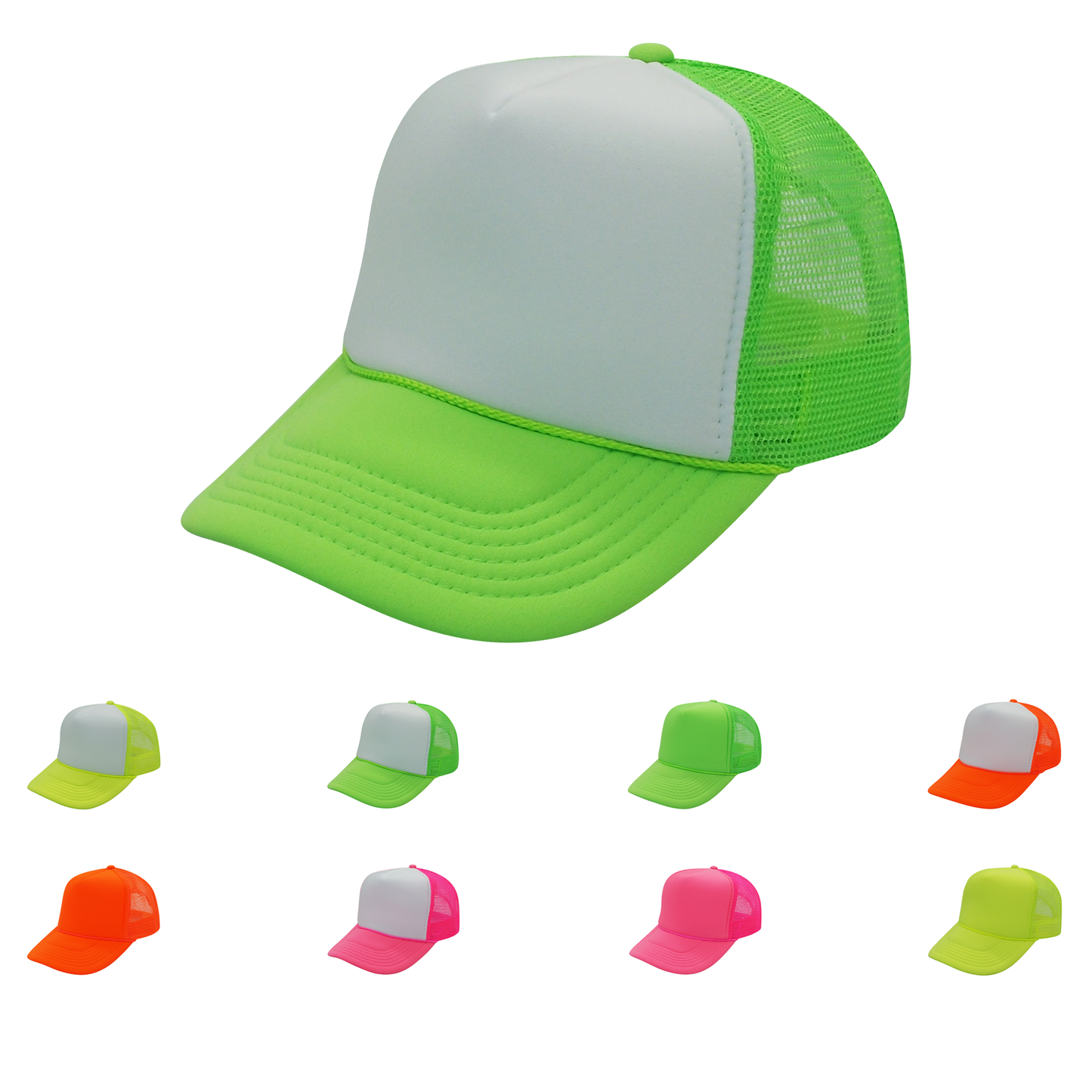 Neon Color Foam Mesh Trucker Hats