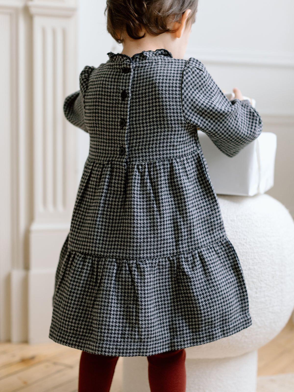 Neela Flannel Dress - Houndstooth