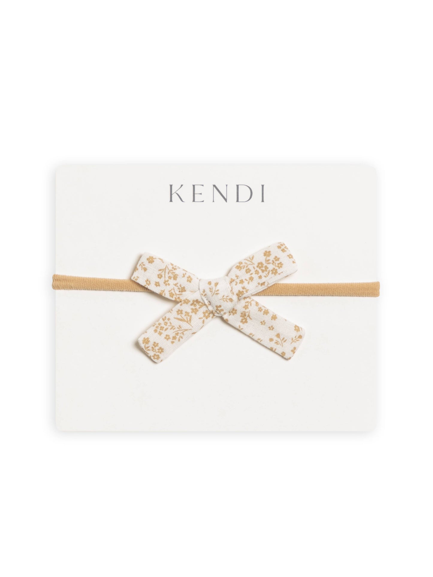 KENDI Baby Linen Schoolgirl Bow Headband - Velma Floral