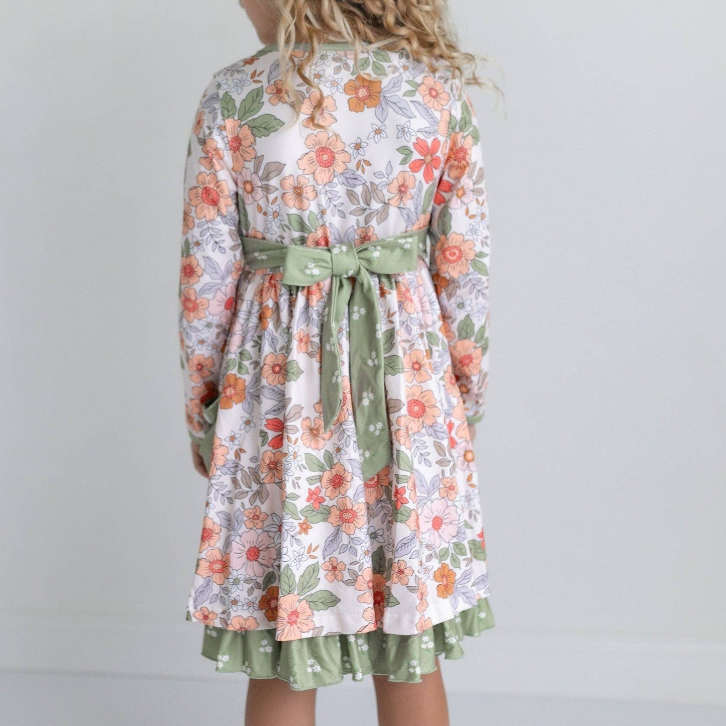 Sage Floral Dress With Pockets