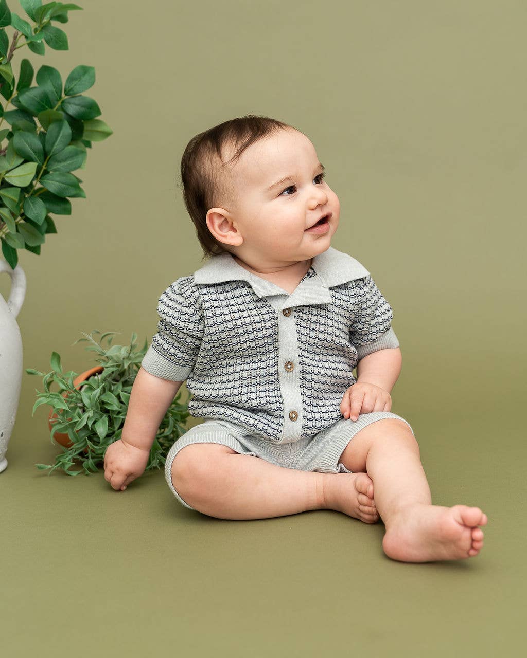 Miles Wave Textured Shirt & Shorts Set