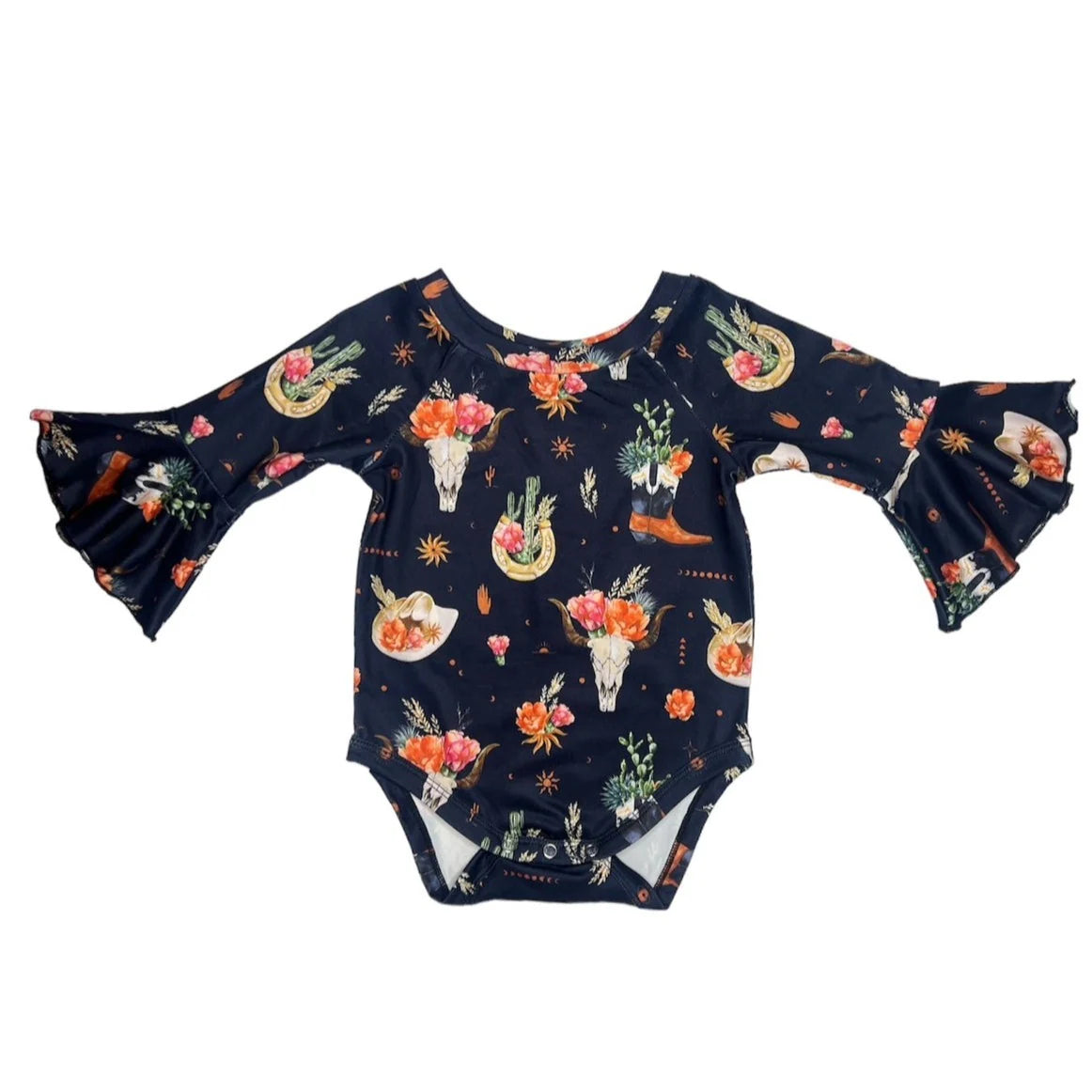 Black Floral Long sleeve (Onesie)