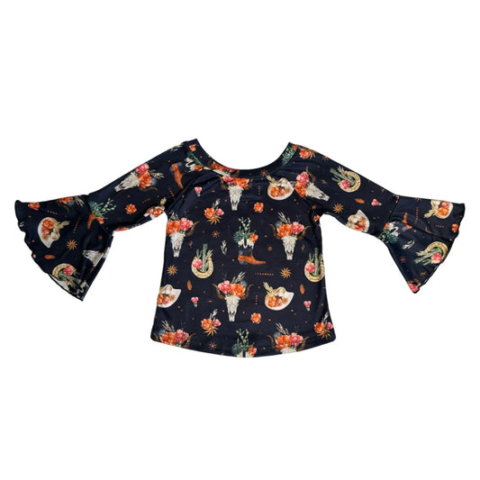 Black Floral Long Sleeves