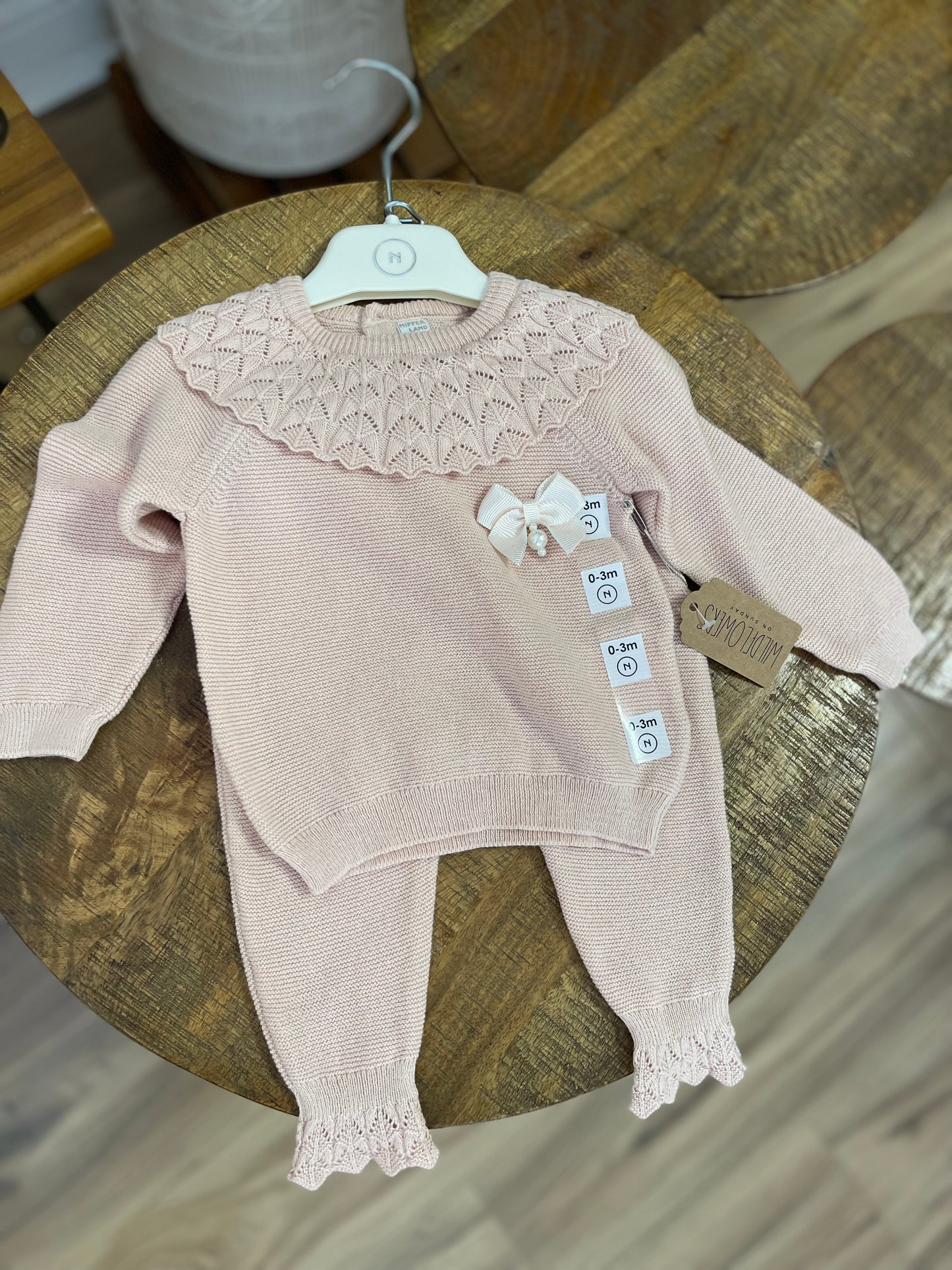 Knitted Baby Set Pink