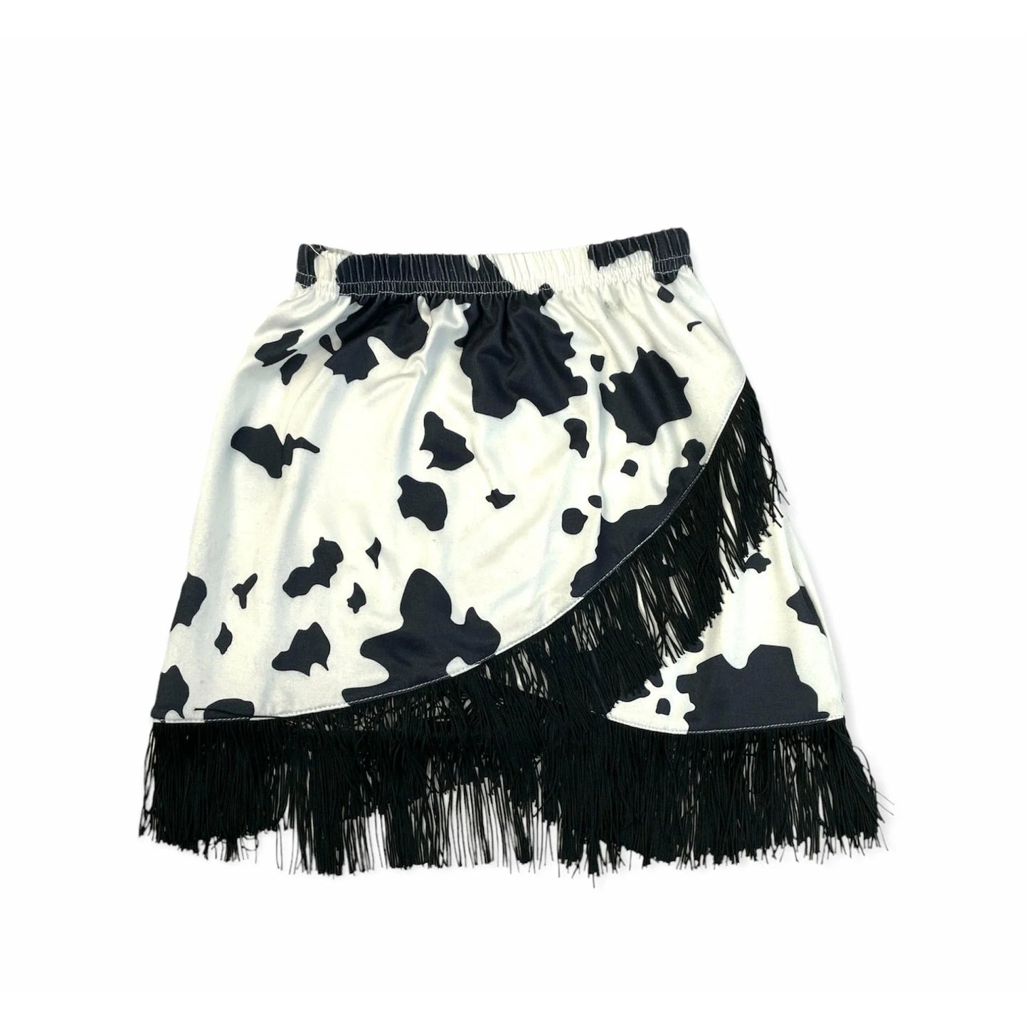 Cowprint Fringe Skirt