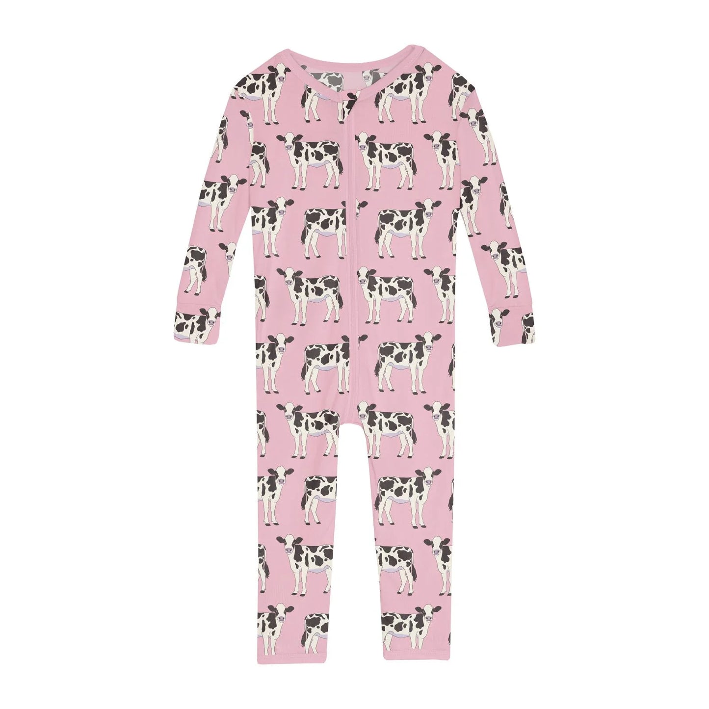 Pink Cows Bamboo Sleeper w/Zipper