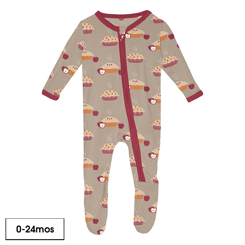 Fall Pies Footie w/2 Way Zipper