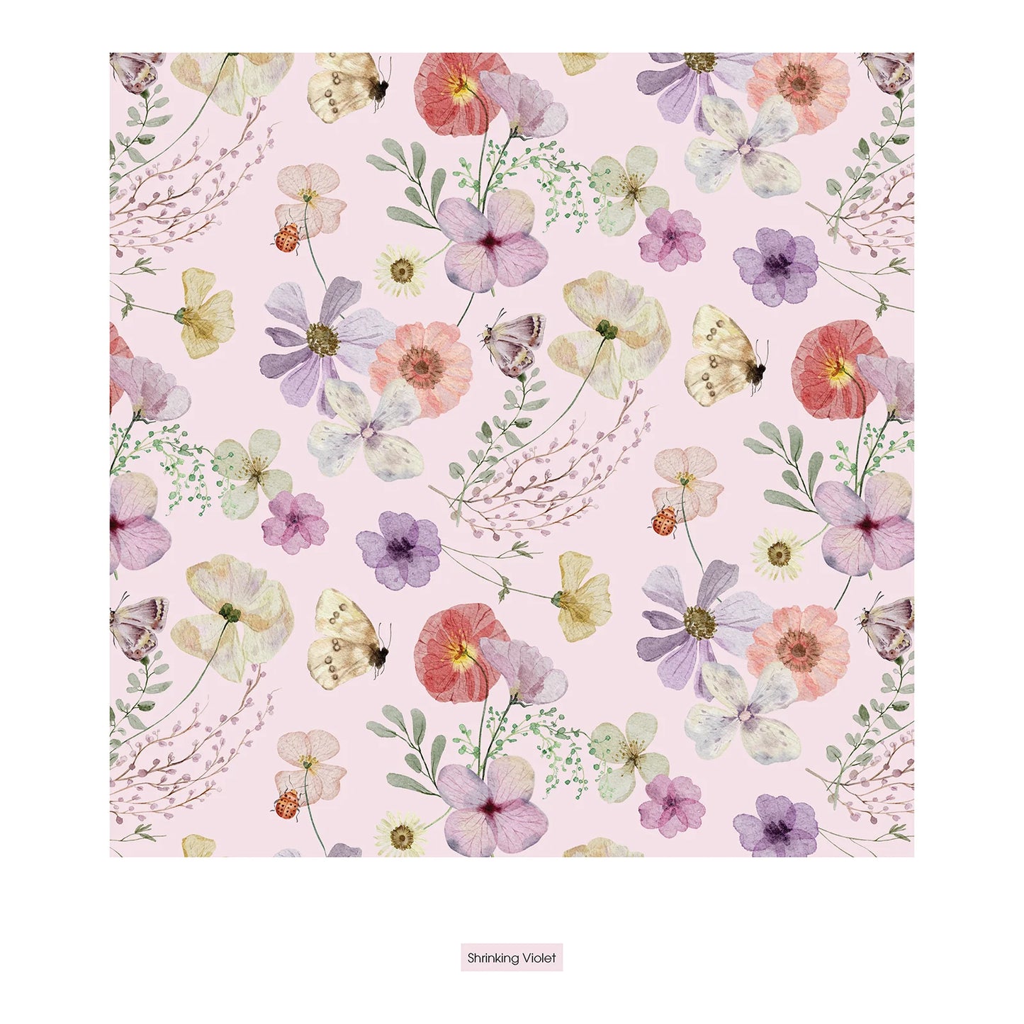 Violet Pressed Flowers Ruffle Footie