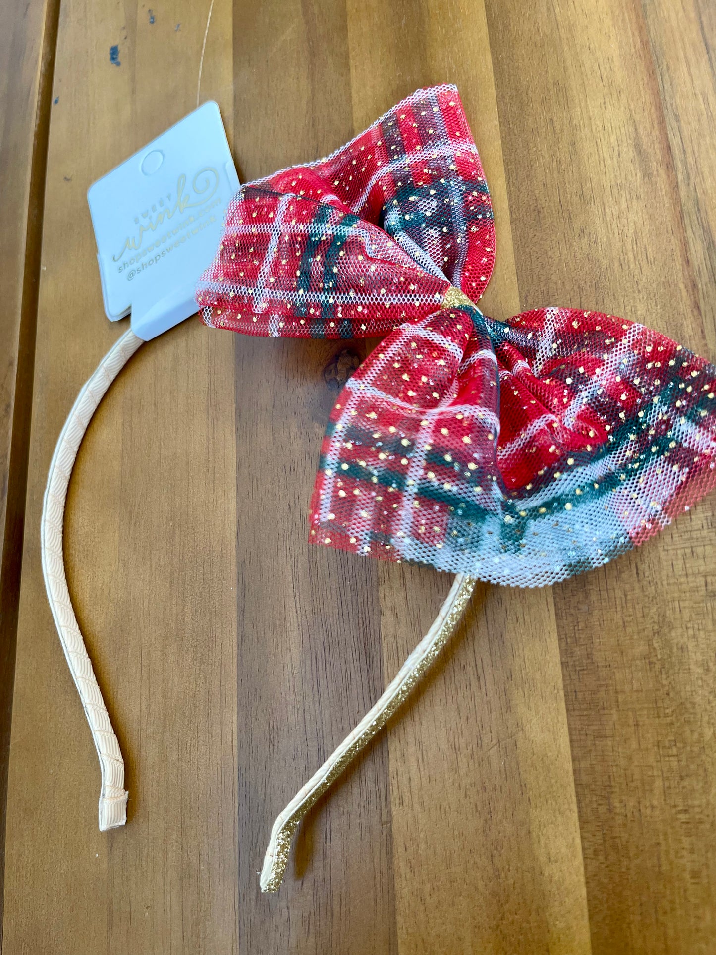 Christmas Plaid Tulle Headband