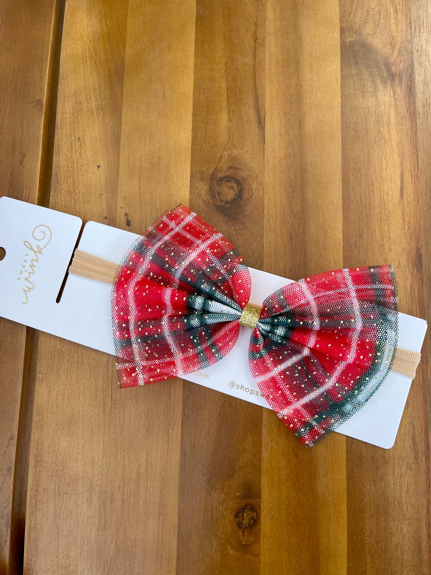 Christmas Plaid Tulle Headband